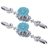 2Set Cabinet Knob Zinc Alloy Single Hole Closet Drawer Wardrobe Knob for Home Furniture Decoration1088D Wild Chrysanthemum - Extra Image