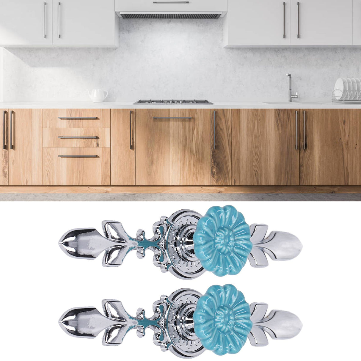 2Set Cabinet Knob Zinc Alloy Single Hole Closet Drawer Wardrobe Knob for Home Furniture Decoration1088D Wild Chrysanthemum