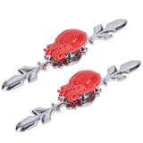 2Set Drawer Pull Knob Zinc Alloy Cabinet Wardrobe Closet Knob for Kitchen Furniture Decoration1077D Red Octopus - Front View