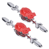 2Set Drawer Pull Knob Zinc Alloy Cabinet Wardrobe Closet Knob for Kitchen Furniture Decoration1077D Red Octopus - Side View
