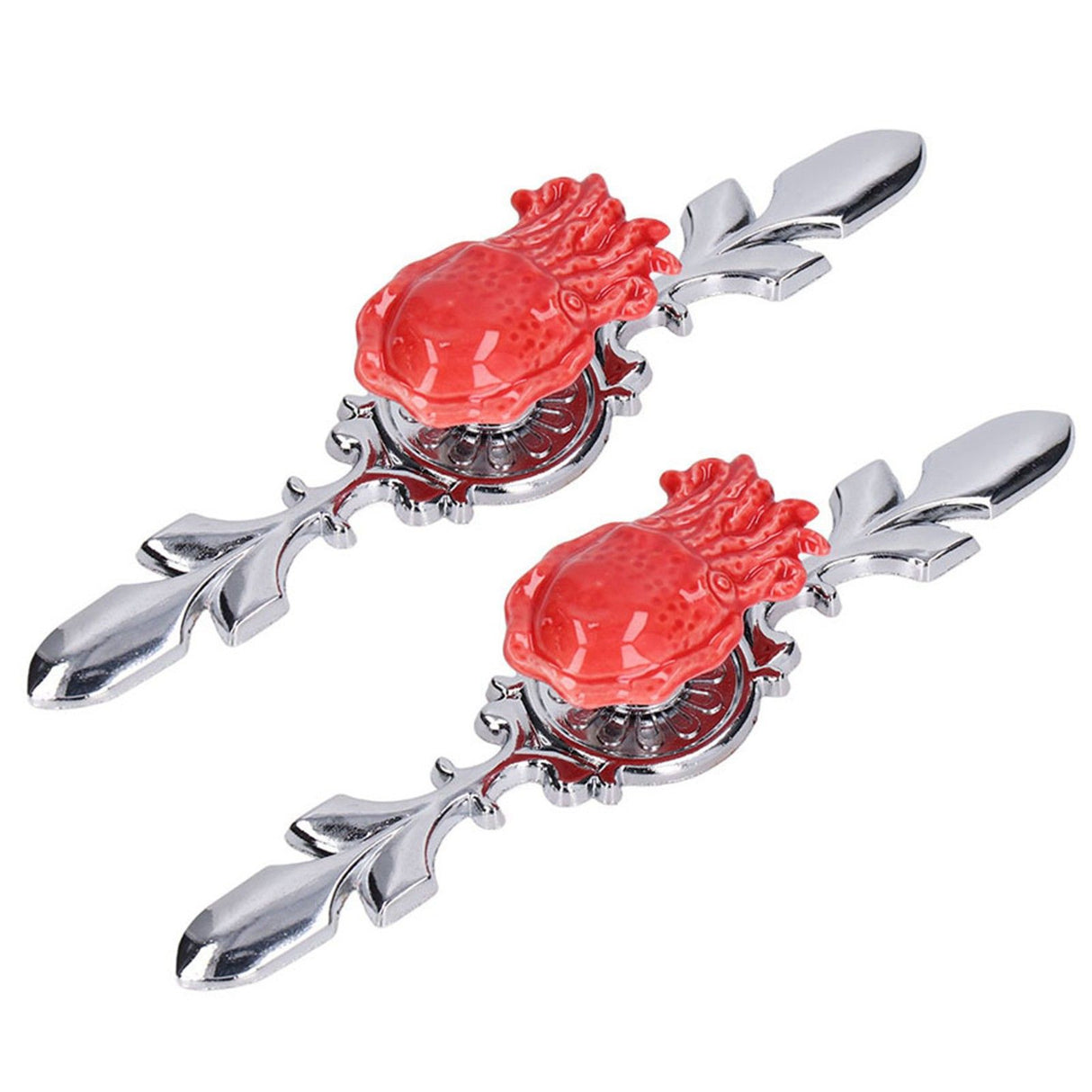 2Set Drawer Pull Knob Zinc Alloy Cabinet Wardrobe Closet Knob for Kitchen Furniture Decoration1077D Red Octopus