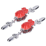 2Set Drawer Pull Knob Zinc Alloy Cabinet Wardrobe Closet Knob for Kitchen Furniture Decoration1077D Red Octopus - 45-Degree Angle