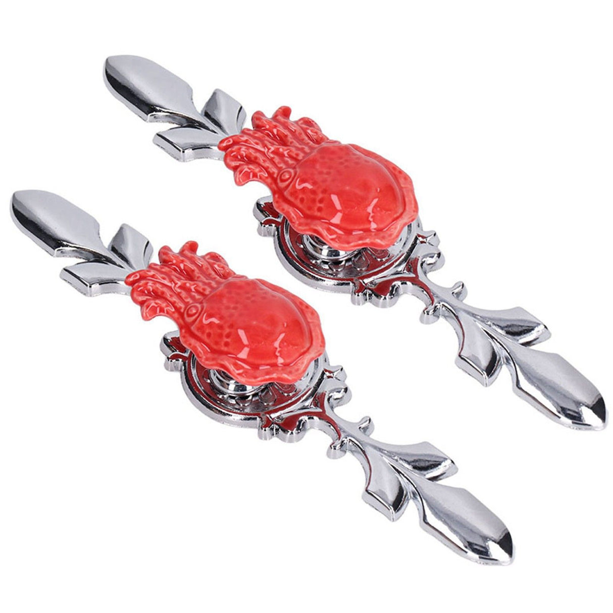 2Set Drawer Pull Knob Zinc Alloy Cabinet Wardrobe Closet Knob for Kitchen Furniture Decoration1077D Red Octopus
