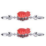 2Set Drawer Pull Knob Zinc Alloy Cabinet Wardrobe Closet Knob for Kitchen Furniture Decoration1077D Red Octopus - Close-Up Angle