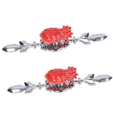 2Set Drawer Pull Knob Zinc Alloy Cabinet Wardrobe Closet Knob for Kitchen Furniture Decoration1077D Red Octopus