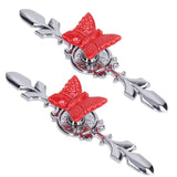 2Set Drawer Pull Knob Zinc Alloy Cabinet Wardrobe Closet Knob for Kitchen Furniture Decoration1077D Red Butterfly - Top-Down View