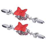 2Set Drawer Pull Knob Zinc Alloy Cabinet Wardrobe Closet Knob for Kitchen Furniture Decoration1077D Red Butterfly