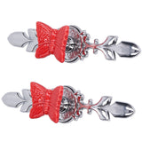 2Set Drawer Pull Knob Zinc Alloy Cabinet Wardrobe Closet Knob for Kitchen Furniture Decoration1077D Red Butterfly