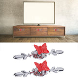 2Set Drawer Pull Knob Zinc Alloy Cabinet Wardrobe Closet Knob for Kitchen Furniture Decoration1077D Red Butterfly - Extra Image