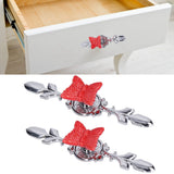 2Set Drawer Pull Knob Zinc Alloy Cabinet Wardrobe Closet Knob for Kitchen Furniture Decoration1077D Red Butterfly - Extra Image