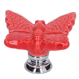 2Set Drawer Pull Knob Zinc Alloy Cabinet Wardrobe Closet Knob for Kitchen Furniture Decoration1077D Red Butterfly - Extra Image