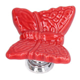 2Set Drawer Pull Knob Zinc Alloy Cabinet Wardrobe Closet Knob for Kitchen Furniture Decoration1077D Red Butterfly - Extra Image
