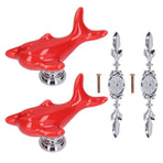 2Set Drawer Pull Knob Zinc Alloy Cabinet Wardrobe Closet Knob for Kitchen Furniture Decoration1077D Red Dolphin