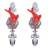 2Set Drawer Pull Knob Zinc Alloy Cabinet Wardrobe Closet Knob for Kitchen Furniture Decoration1077D Red Dolphin - Side View