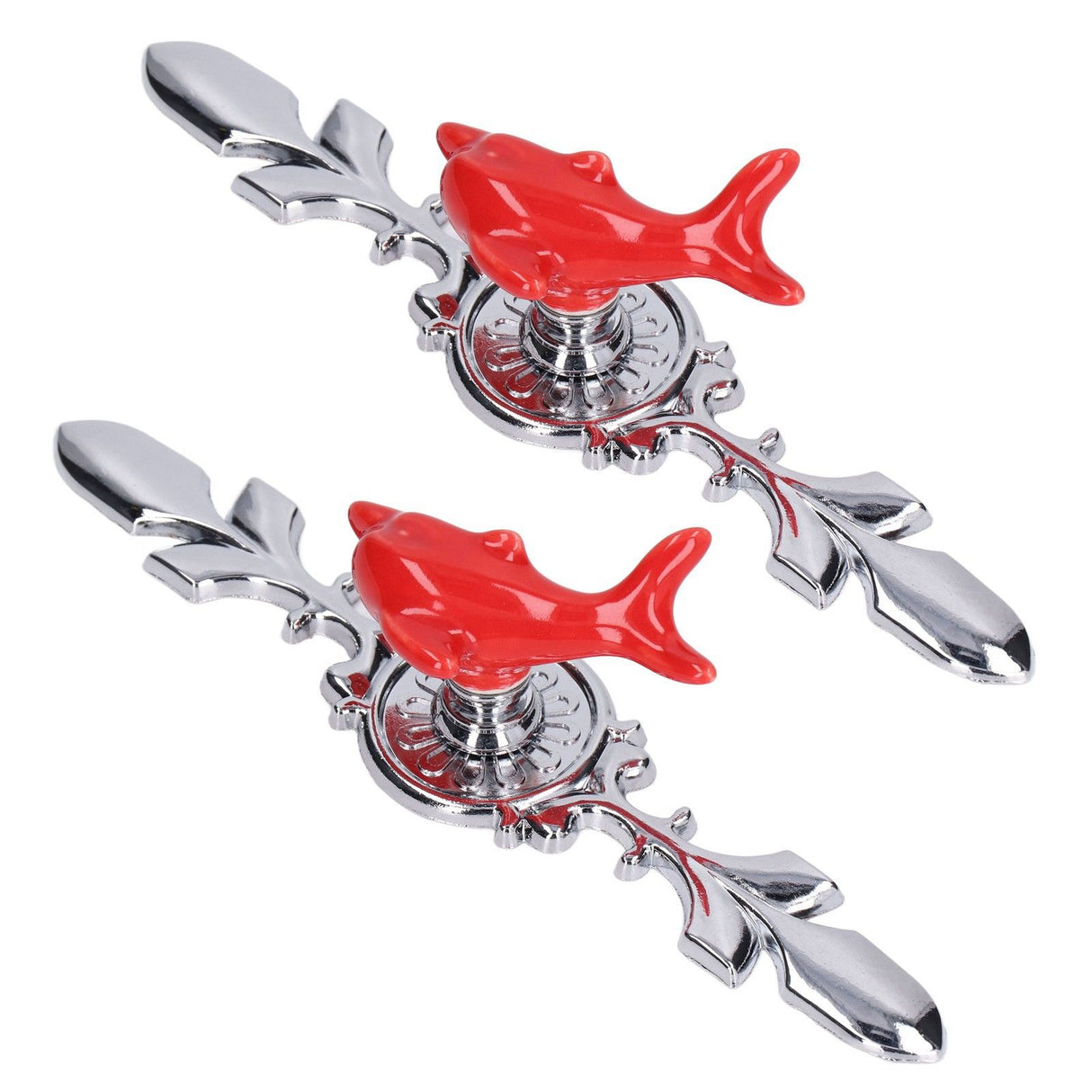 2Set Drawer Pull Knob Zinc Alloy Cabinet Wardrobe Closet Knob for Kitchen Furniture Decoration1077D Red Dolphin