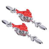 2Set Drawer Pull Knob Zinc Alloy Cabinet Wardrobe Closet Knob for Kitchen Furniture Decoration1077D Red Dolphin - 45-Degree Angle