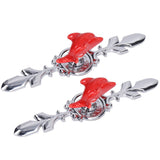 2Set Drawer Pull Knob Zinc Alloy Cabinet Wardrobe Closet Knob for Kitchen Furniture Decoration1077D Red Dolphin - Close-Up Angle