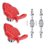 2Set Drawer Pull Knob Zinc Alloy Cabinet Wardrobe Closet Knob for Kitchen Furniture Decoration1077D Red Grass Carp