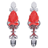 2Set Drawer Pull Knob Zinc Alloy Cabinet Wardrobe Closet Knob for Kitchen Furniture Decoration1077D Red Grass Carp - Front View