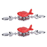 2Set Drawer Pull Knob Zinc Alloy Cabinet Wardrobe Closet Knob for Kitchen Furniture Decoration1077D Red Grass Carp