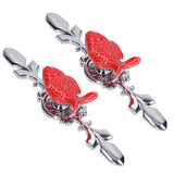 2Set Drawer Pull Knob Zinc Alloy Cabinet Wardrobe Closet Knob for Kitchen Furniture Decoration1077D Red Grass Carp