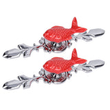 2Set Drawer Pull Knob Zinc Alloy Cabinet Wardrobe Closet Knob for Kitchen Furniture Decoration1077D Red Grass Carp - Extra Image