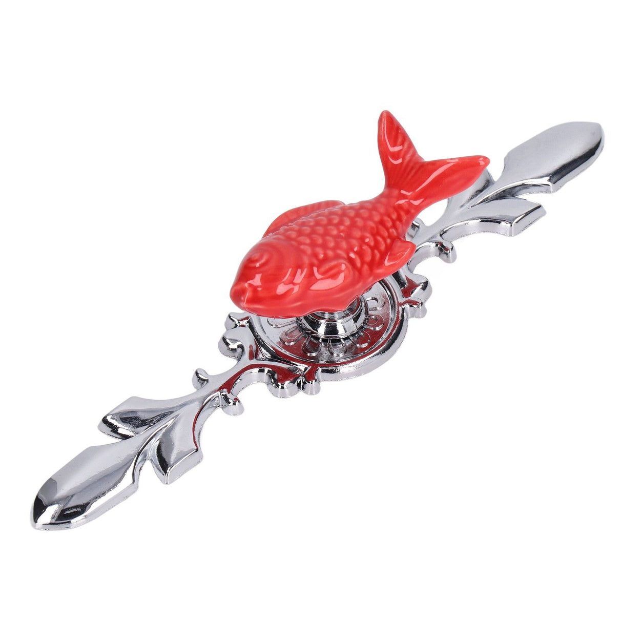 2Set Drawer Pull Knob Zinc Alloy Cabinet Wardrobe Closet Knob for Kitchen Furniture Decoration1077D Red Grass Carp