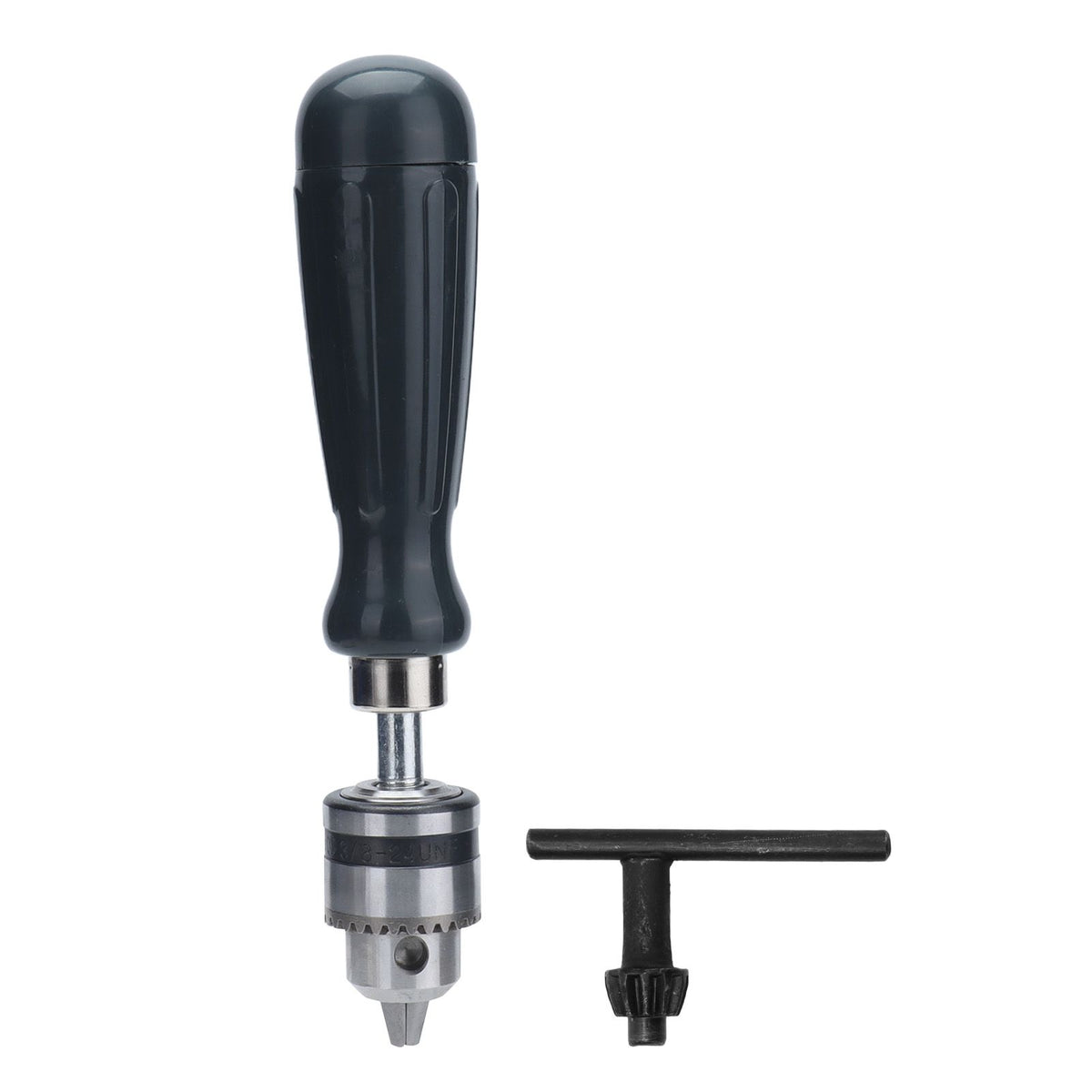 Hand Drill Carbon Steel Manual Crank Drill with Chuck Key and 5pcs Drill Bit for Plastic Wood Jewelry Resin Nut
