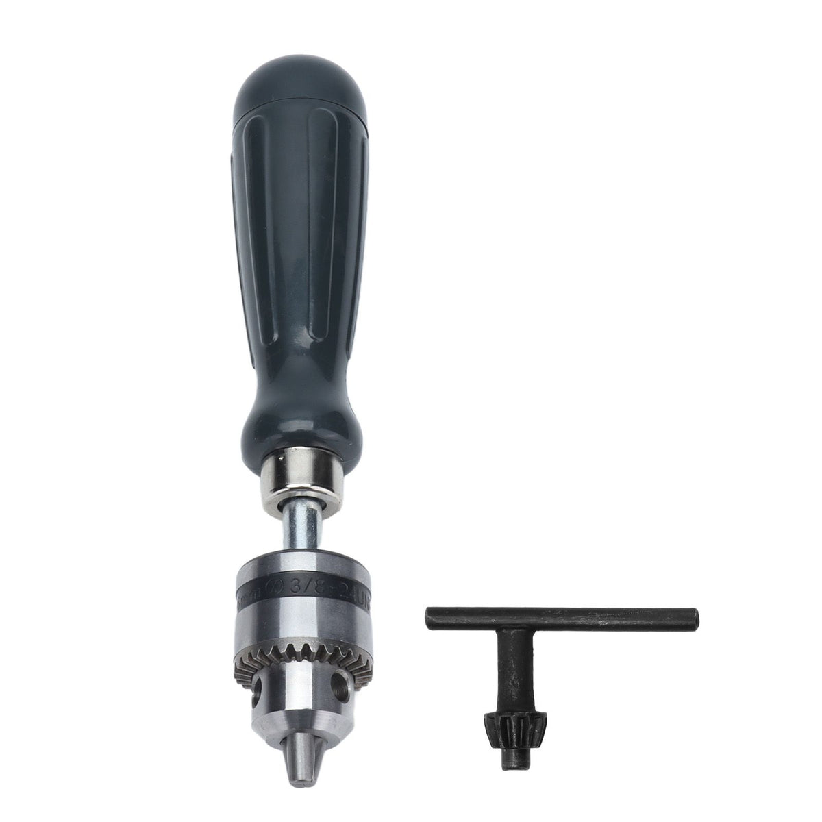 Hand Drill Carbon Steel Manual Crank Drill with Chuck Key and 5pcs Drill Bit for Plastic Wood Jewelry Resin Nut