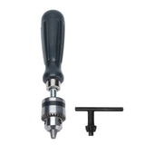 Hand Drill Carbon Steel Manual Crank Drill with Chuck Key and 5pcs Drill Bit for Plastic Wood Jewelry Resin Nut