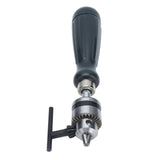 Hand Drill Carbon Steel Manual Crank Drill with Chuck Key and 5pcs Drill Bit for Plastic Wood Jewelry Resin Nut