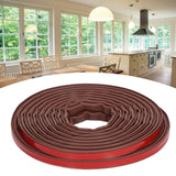 6m Door Sealing Strip Silicone Rubber Self Adhesive Weather Strip Brown Window Sealing Strip for HomeHeight 6mm / 0.2in - Extra Image