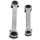 CT122 Refrigerator Ratchet Wrench 1/4 3/16 5/16 3/8 Stainless Steel Wrench Air Conditioner Repair Tool for Household - Front View