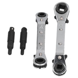 CT122 Refrigerator Ratchet Wrench 1/4 3/16 5/16 3/8 Stainless Steel Wrench Air Conditioner Repair Tool for Household - 45-Degree Angle