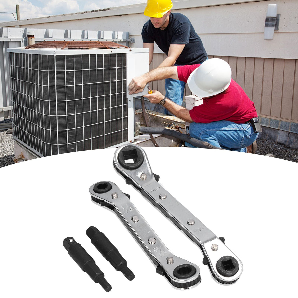 CT122 Refrigerator Ratchet Wrench 1/4 3/16 5/16 3/8 Stainless Steel Wrench Air Conditioner Repair Tool for Household