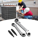 CT122 Refrigerator Ratchet Wrench 1/4 3/16 5/16 3/8 Stainless Steel Wrench Air Conditioner Repair Tool for Household - Extra Image
