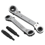 CT122 Refrigerator Ratchet Wrench 1/4 3/16 5/16 3/8 Stainless Steel Wrench Air Conditioner Repair Tool for Household - Extra Image