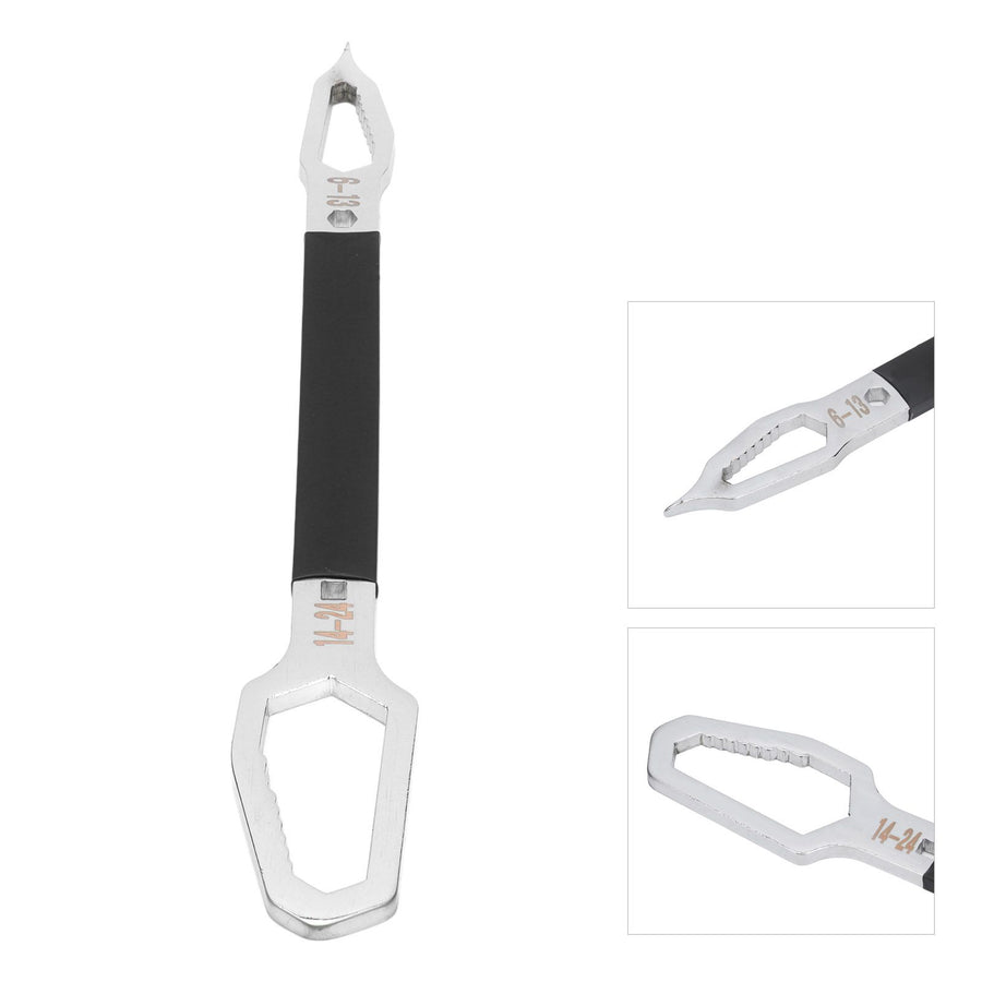 Shaped Wrench Double Ended Multifunctional Universal Unique Ultra Long Design Hardware Hand ToolBlack