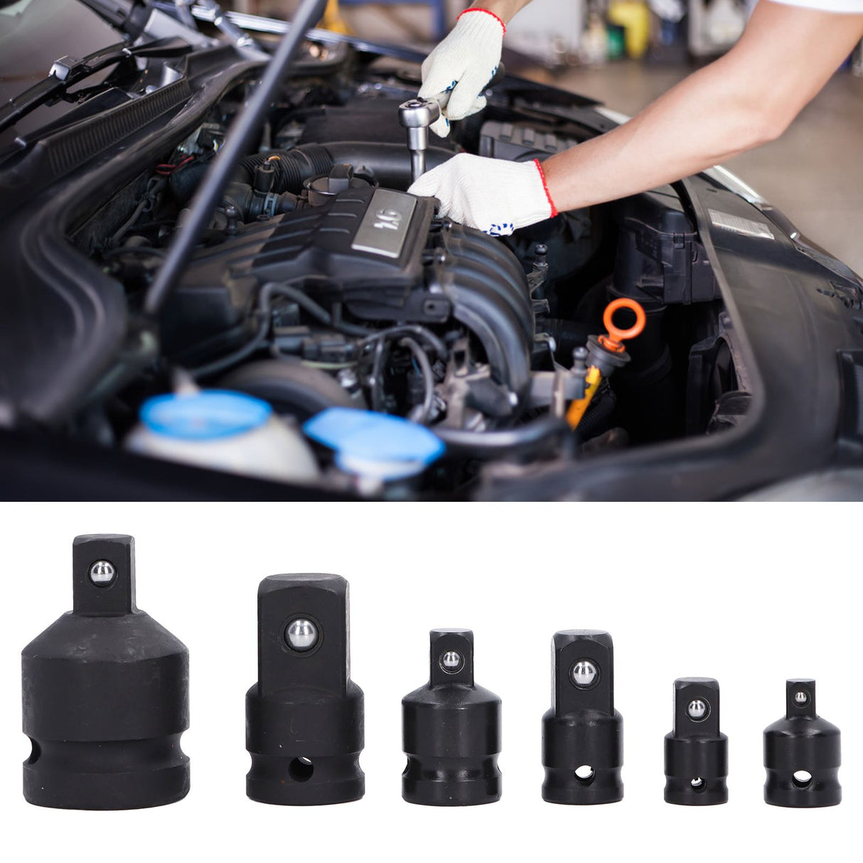 Socket Adapter Set Chrome Tangsten Steel 1 3/4 1/2 3/8 1/4 Drive Impact Adapter for Home Maintenance