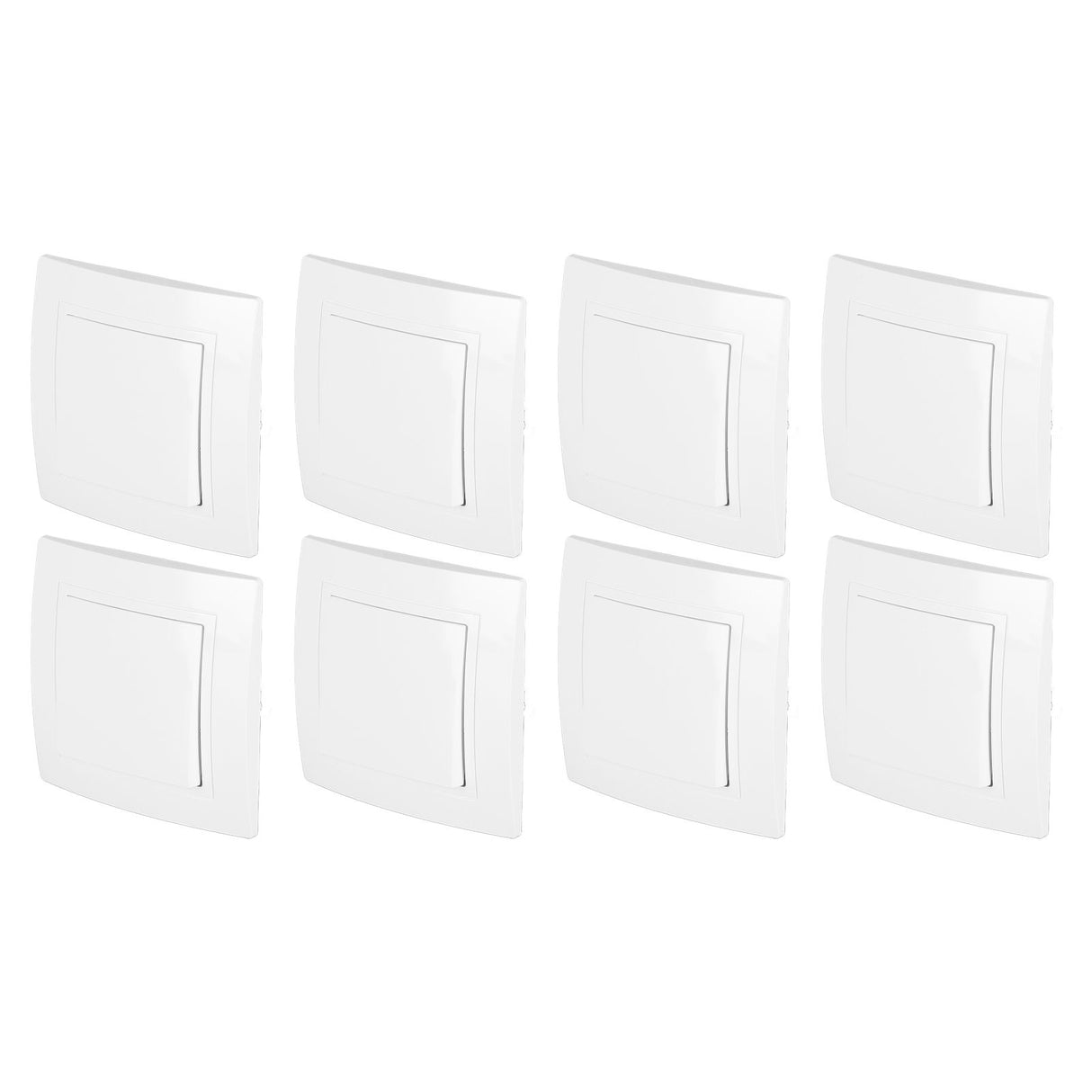 8Pcs Single Pole Light Switch 10A/250V Wall Decorative Paddle Rocker Switch European Regulations for House Use