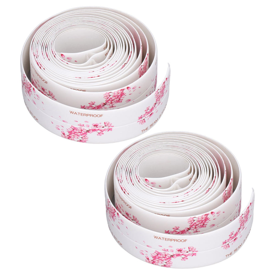 2Pcs Waterproof Tape Self Adhesive PVC Sealing Caulking Strip for Kitchen Bathroom 3.2 Meter