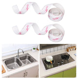 2Pcs Waterproof Tape Self Adhesive PVC Sealing Caulking Strip for Kitchen Bathroom 3.2 Meter