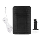 Solar Expansion Panel Weatherproof Portable Solar Power Supply with Adjustable Bracket for Security Camera 4W 6VBlack