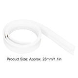 Door Soundproofing 28mm/1.1in Round Hole Silicone Protective Durable Replaceable Lightweight Sealer Strip for RoomWhite