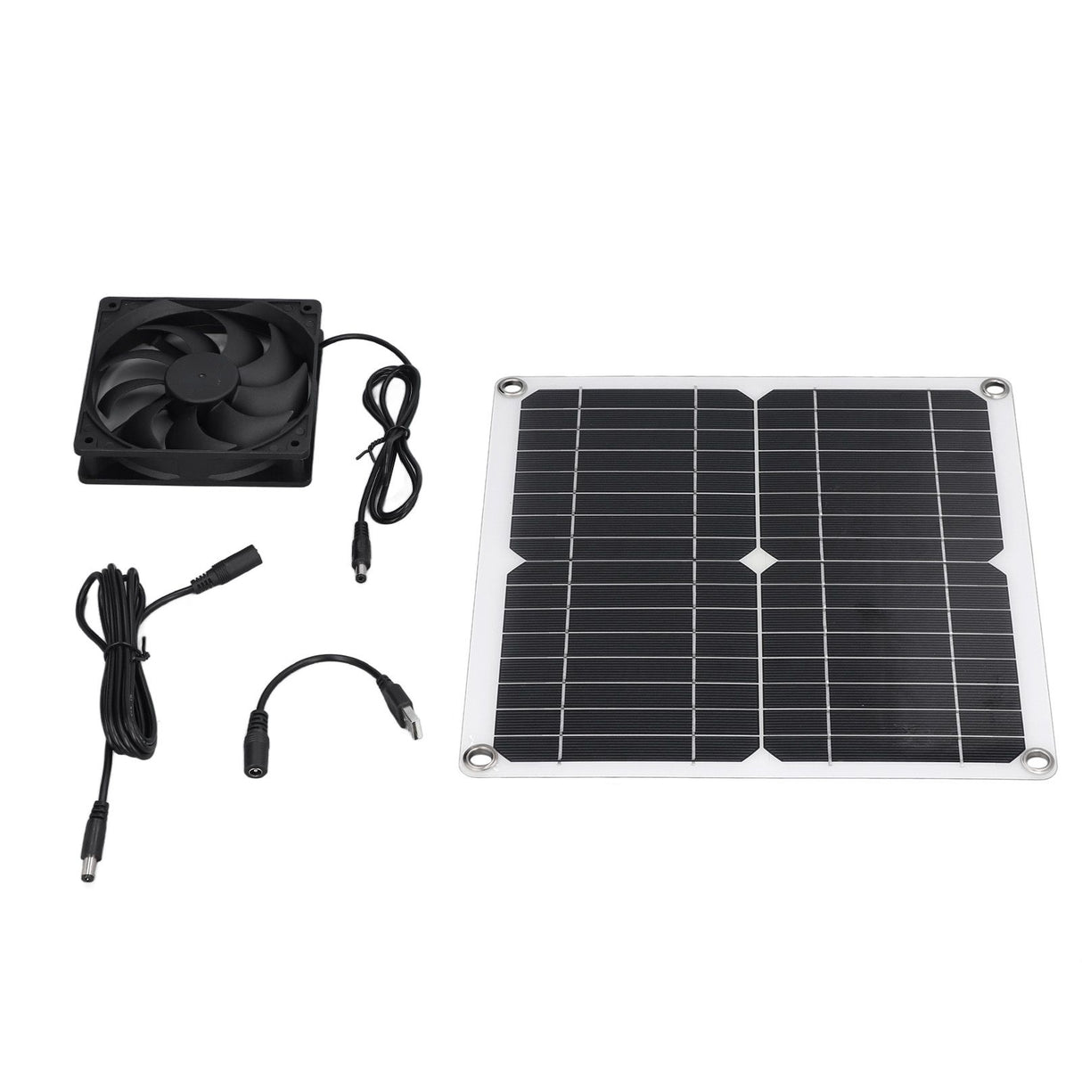 12W Solar Panel Fan Kit USB Solar Powered Fan for Greenhouses Sheds Pet Houses Mobile Phone Charging