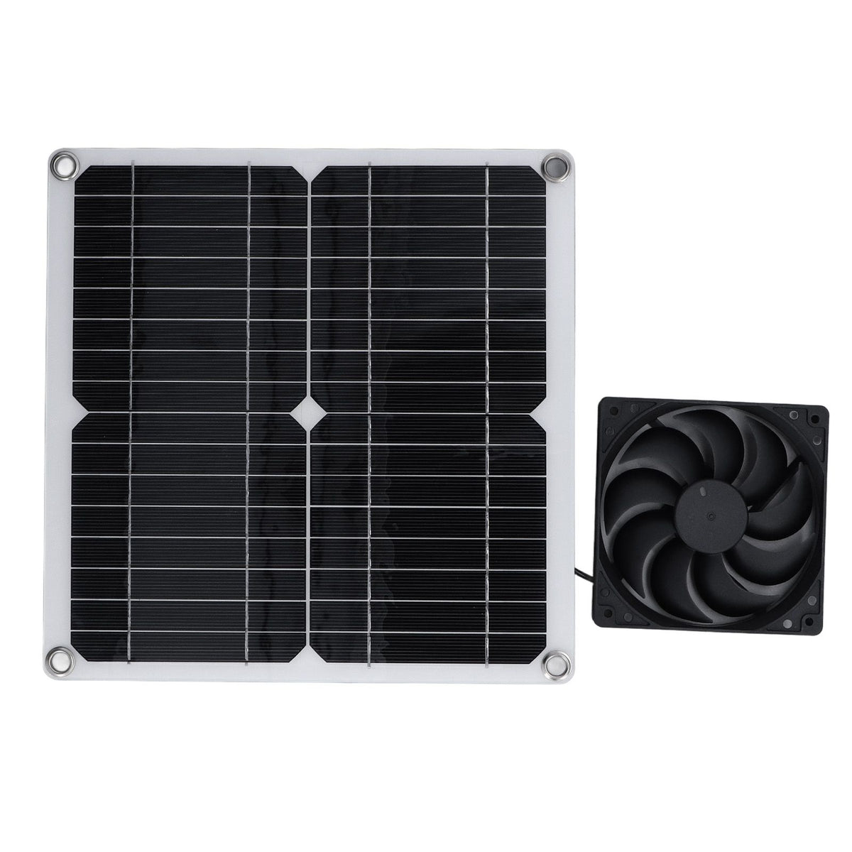 12W Solar Panel Fan Kit USB Solar Powered Fan for Greenhouses Sheds Pet Houses Mobile Phone Charging