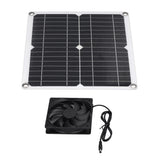 12W Solar Panel Fan Kit USB Solar Powered Fan for Greenhouses Sheds Pet Houses Mobile Phone Charging - Rear View