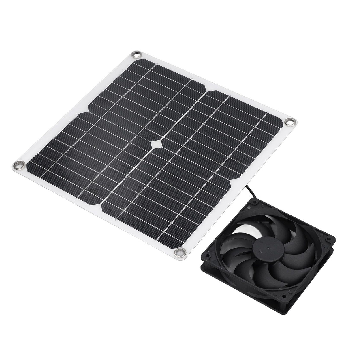 12W Solar Panel Fan Kit USB Solar Powered Fan for Greenhouses Sheds Pet Houses Mobile Phone Charging