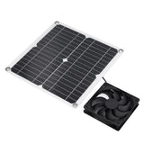 12W Solar Panel Fan Kit USB Solar Powered Fan for Greenhouses Sheds Pet Houses Mobile Phone Charging - Low Angle