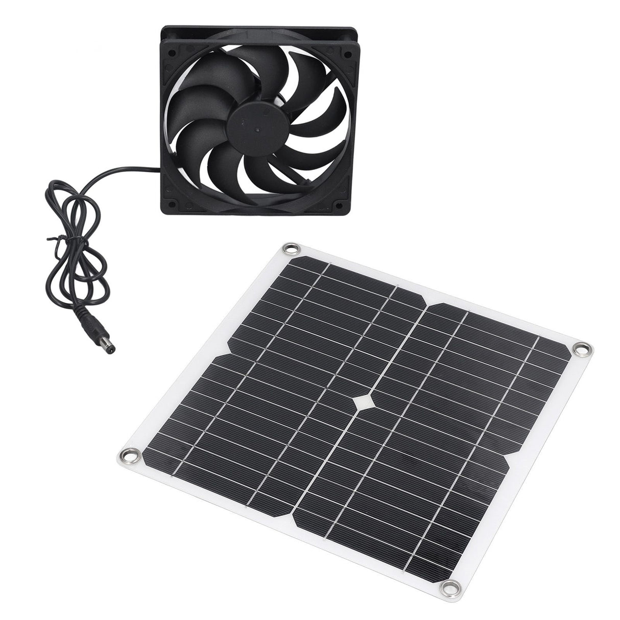 12W Solar Panel Fan Kit USB Solar Powered Fan for Greenhouses Sheds Pet Houses Mobile Phone Charging